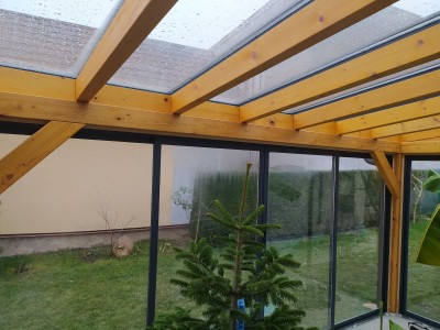Hliníkové profily na sklenenú strechu - antracit