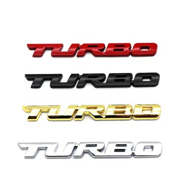 3D logo TURBO z kovovej zliatiny,pochromované