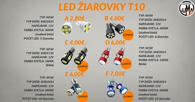 LED Žiarovky T10