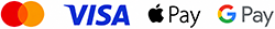 Visa, Mastercard, Apple Pay, Google Pay