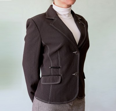 Nové hnedé štepované sako vel.44