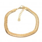 Široká zlatá retiazka na nohu