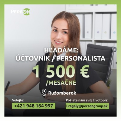 HĽADÁME: ÚČTOVNÍK