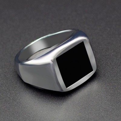 Pánsky prsteň s čiernym štvorcom