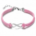 Náramok s osmičkou ružovo - strieborný