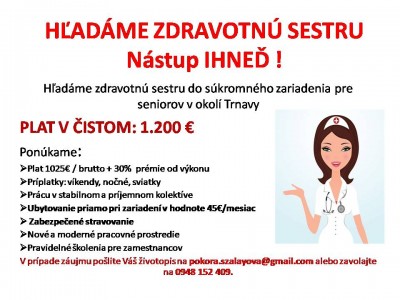 Zdravotná sestra v okrese Trnava