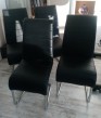 4 ks čiernych koženkových stoličiek