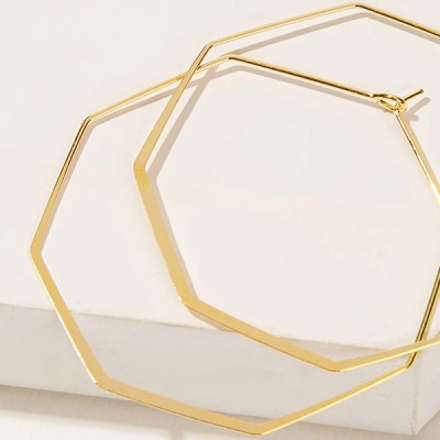 Geometrické zlaté náušnice