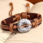 Retro Kožený náramok s egyptským motívom