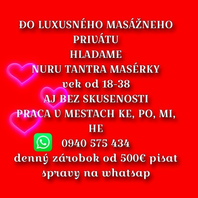Hľadáme Nuru Tantra masérky