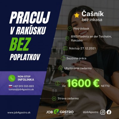 ZIMNÁ SEZÓNA: Čašník bez inkasa