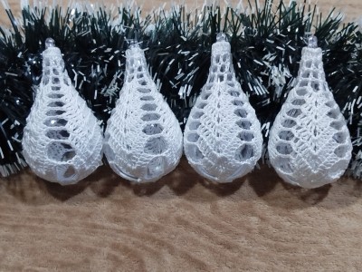 Háčkovane vianočne ozdoby - slzička 2