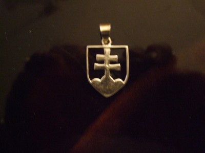 prívesok dvojkríž strieborný ,originál