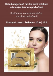 Zlatá kolagénová maska proti vráskam, očným kruhom