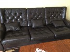 tmavohnedá   kožená sedacia súprav  ( 3+2+1)