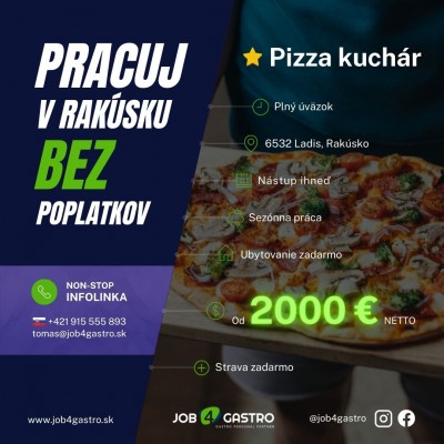ZIMNÁ SEZÓNA: 2x Pizza kuchár
