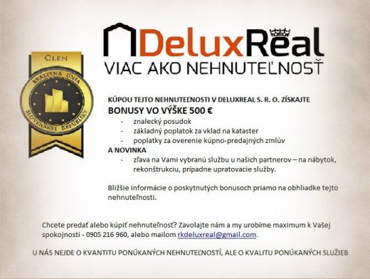 BYT VHODNÝ NA OKAMŽITÉ NASŤAHOVANIE - ID 036