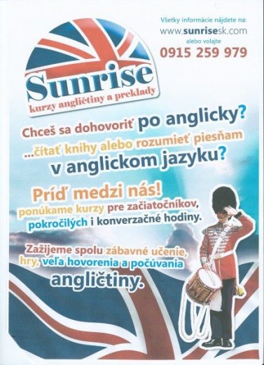 Sunrise kurzy angličtiny a preklady