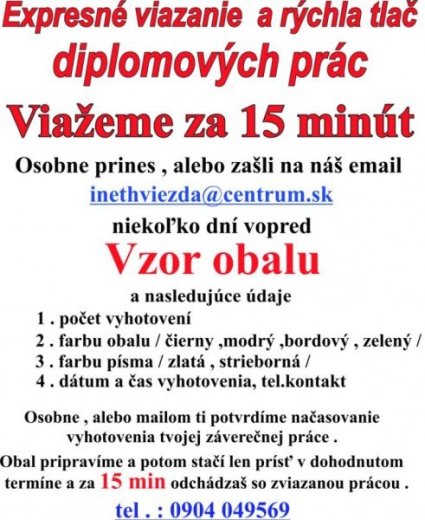 Diplomovky Prešov- Viazanie diplomových prác Prešo