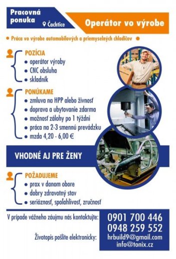 Operátor výroby strojov a zariadení