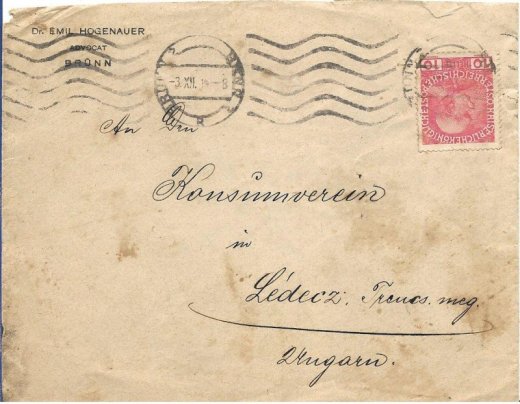 Obálka listu Brno-Ladce z r.1914