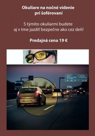 Okuliare na nočné videnie pri šoférovaní