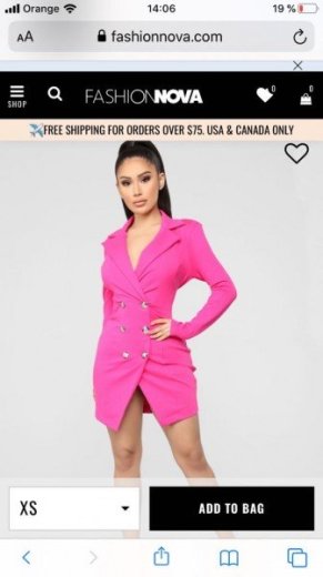 Ružové sakové šaty z FASHION NOVA