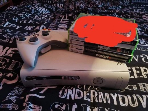 Xbox 360 + 1 ovládač + hry