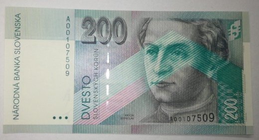 200 Sk, 1995, séria A, stav UNC