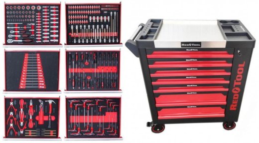 REDTOOL Dielenský vozík 7+1 zásuviek, 250 CRV diel