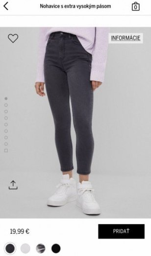 Dámske šedé rifle Bershka