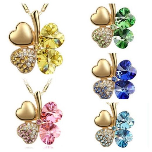 Štvorlístok s kryštálikmi Swarovski