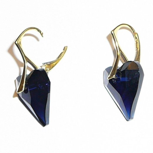 NÁUŠNICE SRDCE SWAROVSKI ELEMENTS DARK INDIGO 17mm