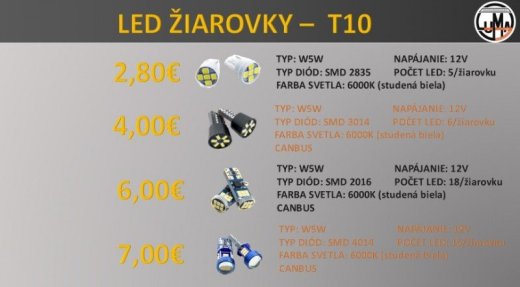 LED žiarovky T10