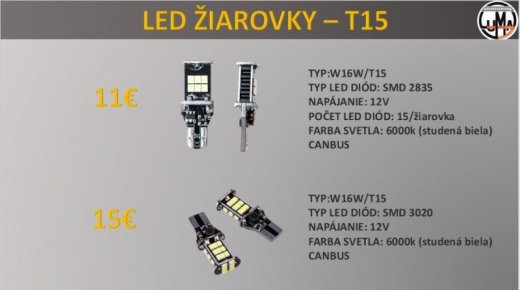 LED žiarovky T15