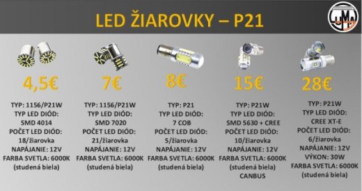 LED žiarovky P21