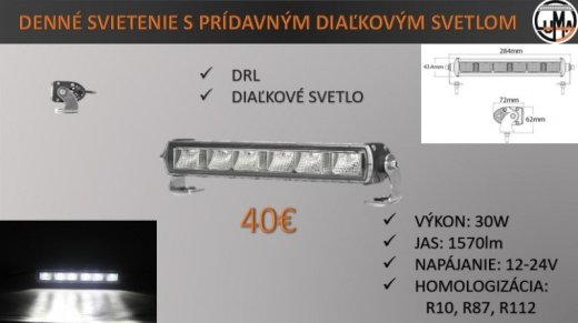 Denné svietenie s prídavným diaľkovým svetlom