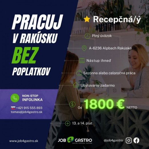 CELOROČKA: Recepčný (muž/žena)