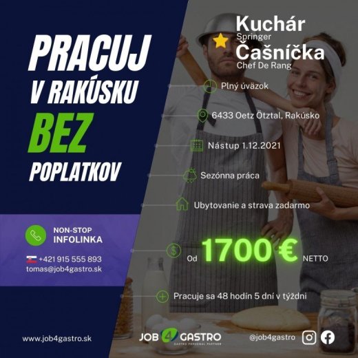 ZIMNÁ SEZÓNA: Kuchár + Čašníčka