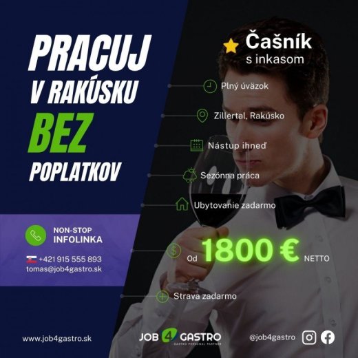 ZIMNÁ SEZÓNA: Čašník s inkasom