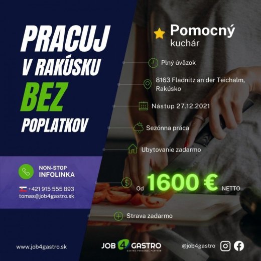 ZIMNÁ SEZÓNA: Pomocný kuchár