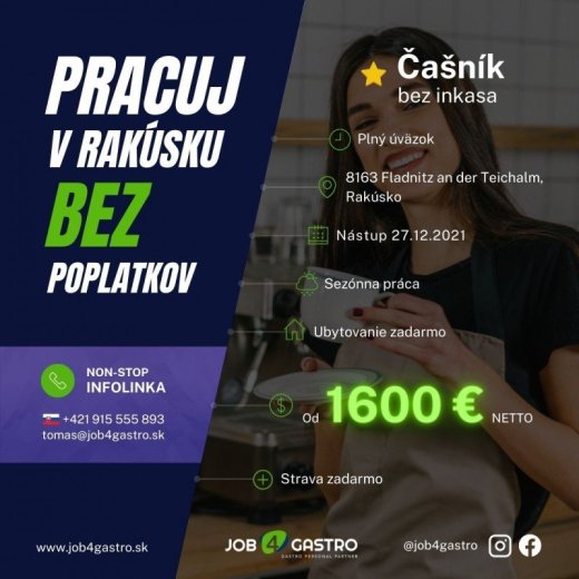ZIMNÁ SEZÓNA: Čašník bez inkasa