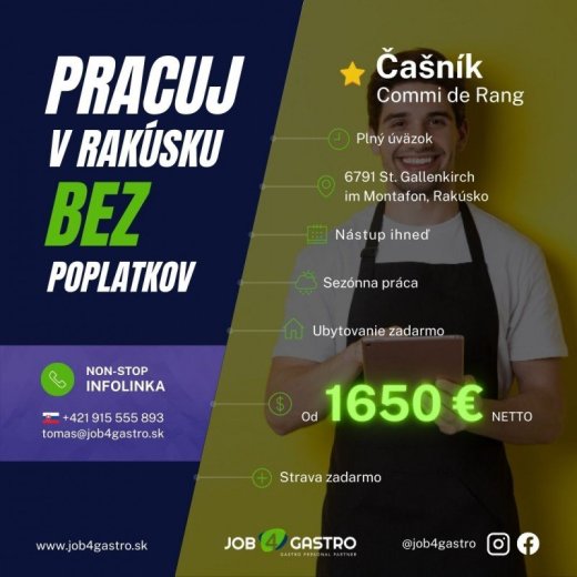 ZIMNÁ SEZÓNA: Čašník Commi de Rang