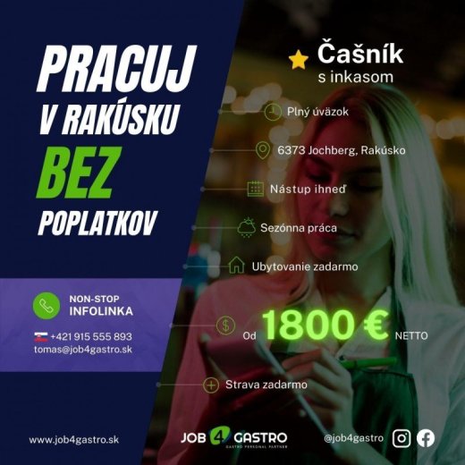 ZIMNÁ SEZÓNA: Čašník s inkasom