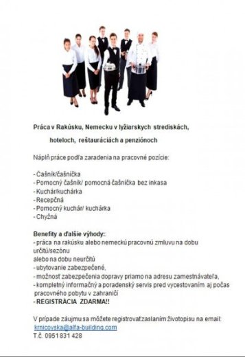 Práca v gastronómií