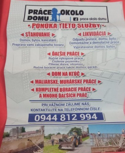 Ponuka práce okolo domu