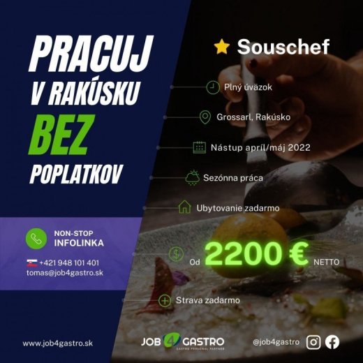 LETNÁ SEZÓNA: SousChef na horský ranč