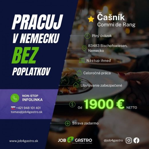 CELOROČKA: Pomocný čašník Commi de Rang