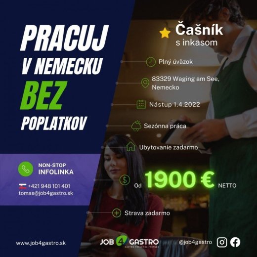 LETNÁ SEZÓNA: Čašník s inkasom