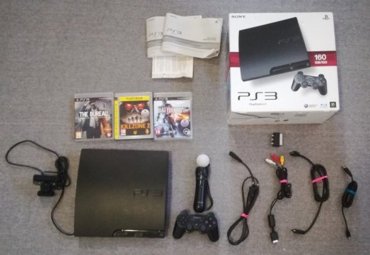 160GB Playstation3 Slim+Playstation move setup,hry